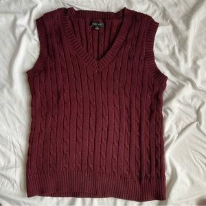 Burgundy sweater vest